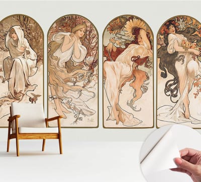 Wallfluent Zelfklevend Behang - Poriën van vrouwen Stickerbehang op rol - 312x250 cm - Bruin Zelfklevend Behang - Plakklare achterzijde - Voor de woonkamer, slaapkamer en kantoor Zelfklevend Behang