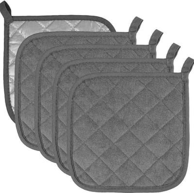 Polyester machinewasbare, hitte- en isolatiemat, pannenrek, onderzetter, kook- en bakstatief (5-delige set, donkergrijs)-Stijl 1