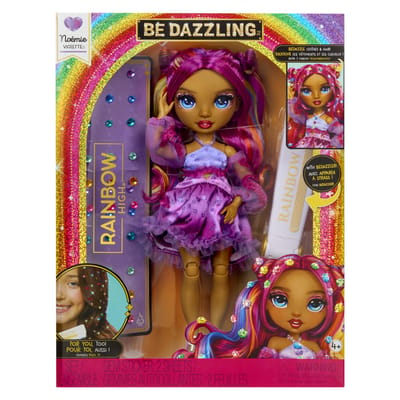 Rainbow High Be Dazzling-modepoppen - Noémie Violette (paars) met bedazzle-tool en glinsterende strass-steentjes