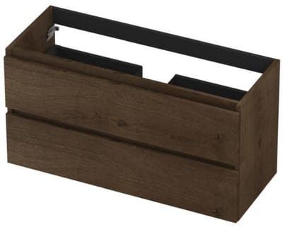 INK - Onderkast 2L Greeploos Houten Keerlijst Fineer - 1000x400x520 Mm - Chocolate Fineer