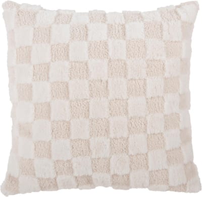Present Time Sierkussen Checker - Wit - 45x45x15cm - Scandinavisch - Polyester