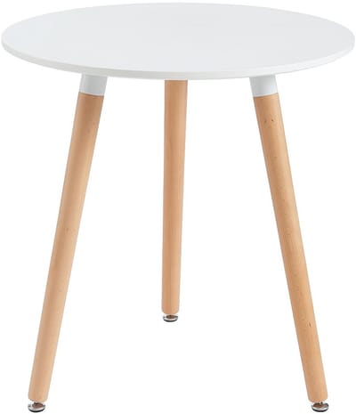 Vente-unique Eettafel met 2 plaatsen in MDF en beukenhout - Wit - ROLENA