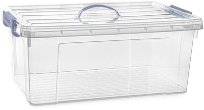 Plasticforte Opslagbox AZUL serie - met deksel - transparant - 39 liter - 60 x 40 x 25 cm - kunststof - opbergdoos - opbergen