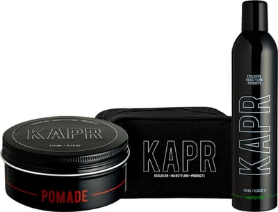 The Exclusive Hairstyle Deal KAPR Pomade 135 ml en haarspray 400 ml incl gratis toilettas