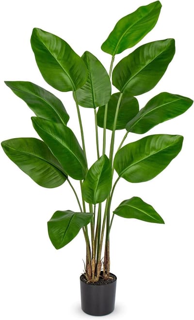 150cm Kunstmatige Paradijsvogelplant met 8 Bladeren - Tropische Palm voor Binnen, Kantoor en Tuin Decoratie, Ideaal voor Moderne Interieurs, 1PC