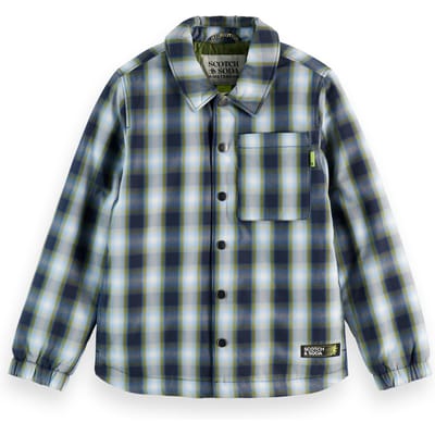 Scotch & Soda Boy Padded Checked Shirtjacket Sky Captain/ Calla Green Chec Taglia: 4 | Giacche Outlet | kids | Verde