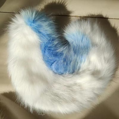 Nieuwe Harige Grote Krullende Shiba Inu Staart Wolvenstaarten Fursuit Meisje Pluche Kunstbont Wolfstaart Verkleedkostuum Anime Lolita Cosplay Accessoires 60cm gray