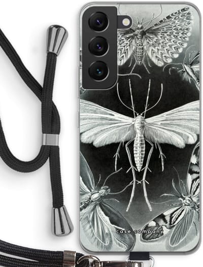 Case Company® - Hoesje met koord geschikt voor Samsung Galaxy S22 hoesje met Koord - Haeckel Tineida - Telefoonhoesje met Zwart Koord - Bescherming aan alle Kanten en Over de Schermrand