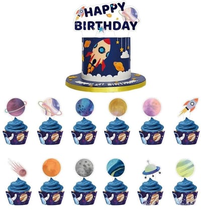 Dailygoods- Taartdecoratie 13 Stuks - Taarttopper - Feest Decoratie - Cupcake Decoratie - Racefeest Decoratie - Houten Tandenstokers - Papieren Vlaggen - Feestdecoratie