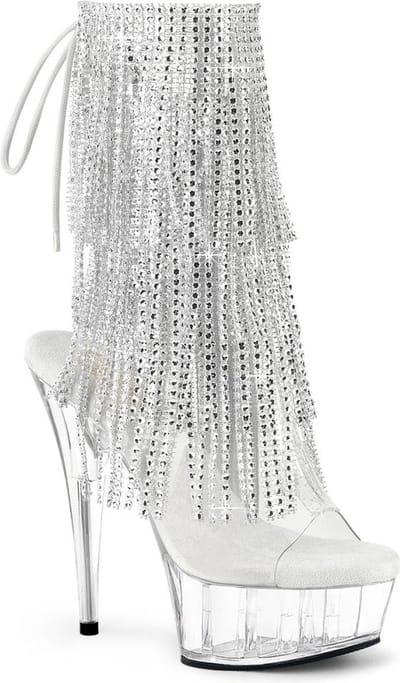 Pleaser - DELIGHT-1017RSF Plateau Laarzen - US 5 - 35 Shoes - Transparant