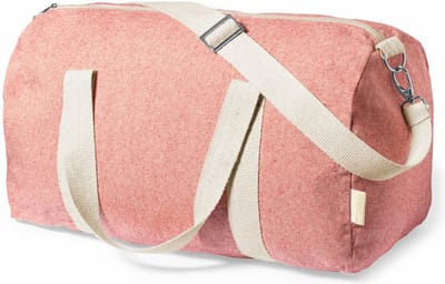 Reistas Nature - 49x26x24 cm - retro rood/naturel - weekendtas - sporttas