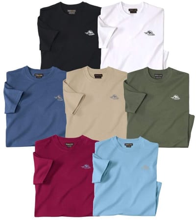 ATLAS FOR MEN - Set van 7 T-shirts Expédition - Heren - Verkrijgbaar in grote maten - L