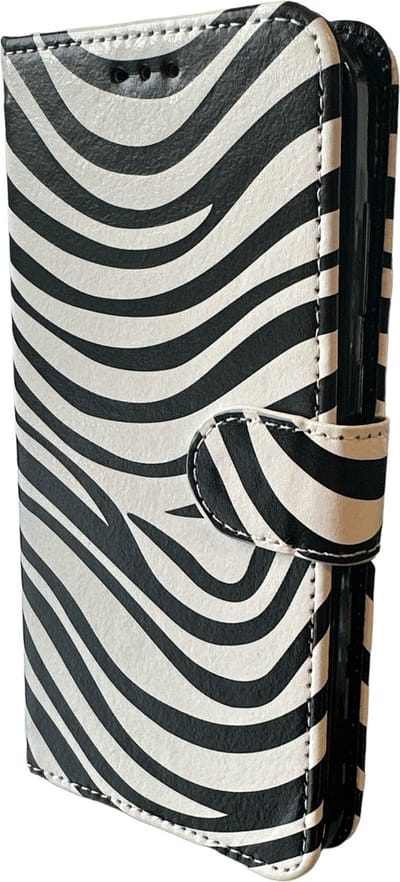 Elite Bookcase Geschikt voor: Samsung Galaxy A05S hoesje - Pasjeshouder - Portemonnee - Kunstleer - Zebra Print