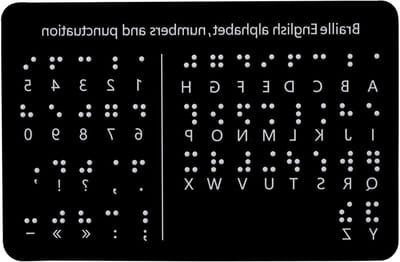 Braille Alfabetbord - Leerhulpmiddel - Braille Leren - Reliëfpunten Letters Cijfers - 19x12cm - Zwart