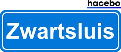 Hacebo - Plaatsnaam Sticker - 29x10 CM - Zwartsluis sticker - Verkeersborden sticker - grappige cadeaus - Zwartsluis