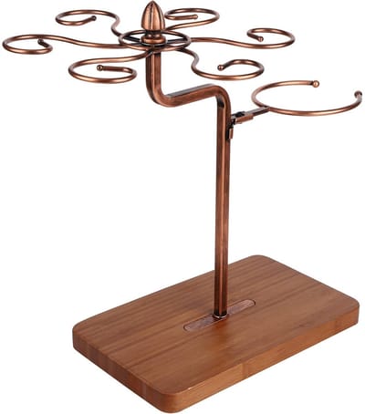 Dailygoods- Wijnglashouder - Metalen Tafelstandaard - Wijnrek voor 6 Glazen en 1 Fles - Geschikt voor Keuken en Bar - Roestbestendig - Elegante Decoratie