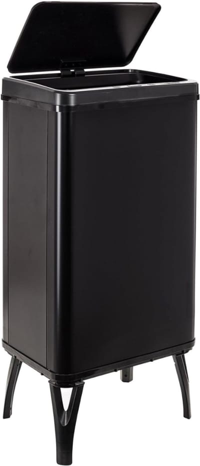 SNJY® Prullenbak op Pootjes - Afvalbak op Pootjes - Afvalemmer op Pootjes - 50 Liter - 26L x 35,5B x 83,5H cm - Zwart