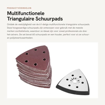Dailygoods- Schuurpad 61 Stuks - Schuurpapier Set - Schuurblok - Multifunctioneel - Universele Houder - Slijpen/Polijsten