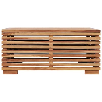 vidaXL - Tuintafel - en - voetensteun - met - donkergrijs - kussen - teakhout