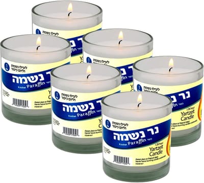 Memorial Kaarsen 6-Pack - 24 Uur Brandtijd in Glazen Houder voor Nagedachtenis