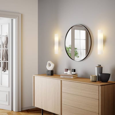 Lindby - wandlamp - 2lichts - Glas, metaal - H: 39 cm - E14 - wit opaal, wit