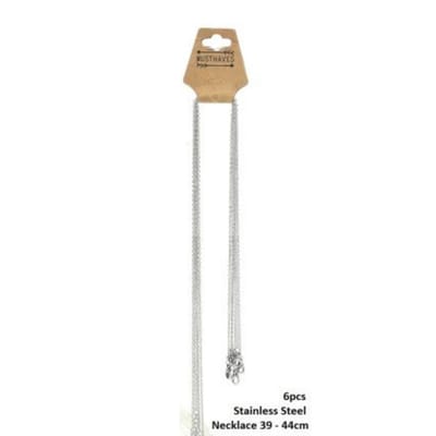 Set RVS kettingen - 6 Stuks - Zilverkleurig - Stainless Steel - Design - Nikkel Free - Ketting dames - Waterproof