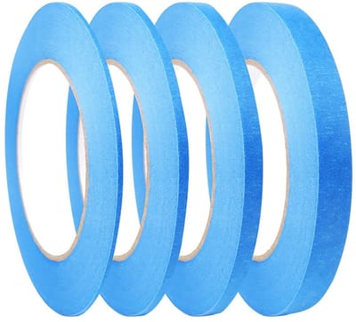 Dunne afplakband rollen in diverse maten, vinyltape zonder resten, ideaal voor schilderen, knutselen en kantoorprojecten
