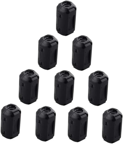 Dailygoods - Ferriet Ring Kern - Anti-Interferentie Filter - 10 Stuks - Zwart - Ruisonderdrukking - Voor Diverse Kabels - 9 mm Binnendiameter
