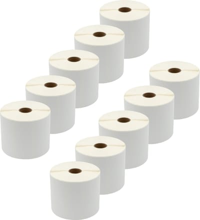 DULA Compatible labels 89x36mm - 1900 etiketten per rol - kern 25 mm - Wit - Permanent - Alternatief voor Dymo 99012 - 10 rollen