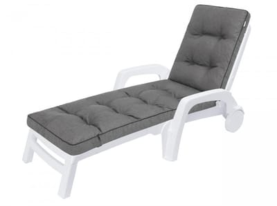 Hobbygarden Tuinkussen Hugo Antraciet voor Ligbed - Waterafstotend - Uv bestendig - 201x55x8cm dik