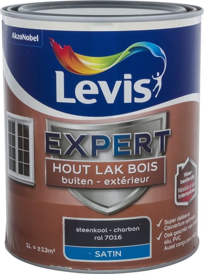 Levis - Expert Hout Lak Buiten Satin - Steenkool - 1 L