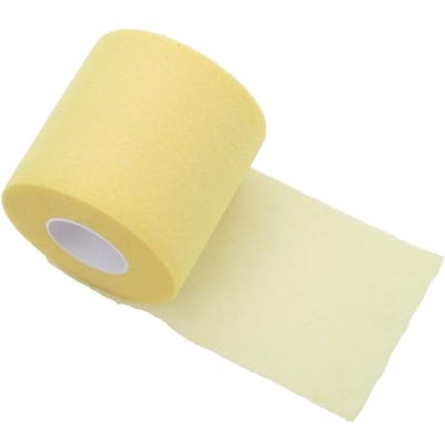 Bandeau en mousse Genouillères Coudières Film Mousse Sous-bande Pré-bandage Athlétique Pour Bande Athlétique Éponge Film Peau Auto-adhésif Élastique 6cmx20M jaune
