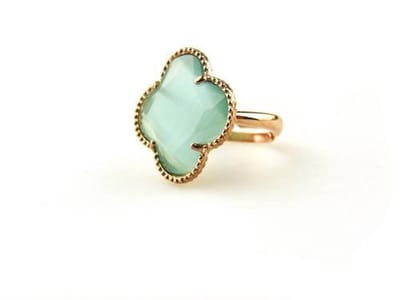 model Fiori ring in zilver roos verguld turkoois