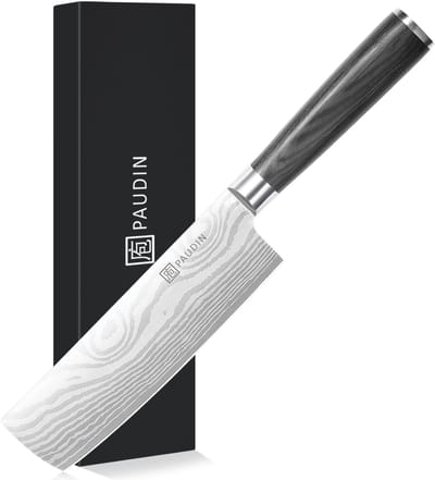 PAUDIN KW4 Nakiri Mes - 17,5 cm - Professioneel Groentemes - Japans mes - Koksmes - Damascus Patroon