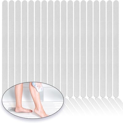 24-delige zelfklevende antislipstrips, transparante stickers voor extra grip en veiligheid 2 x 38 cm