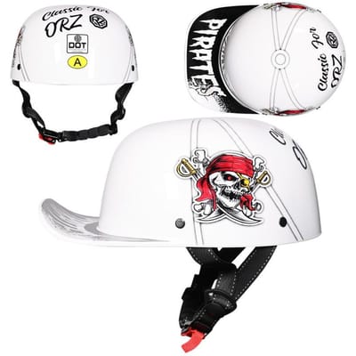 Vintage gangsterpersoonlijkheid honkbalpet mannen en vrouwen geschilderde helm scoop helmkap helm elektrische auto halve helm rijden S gray