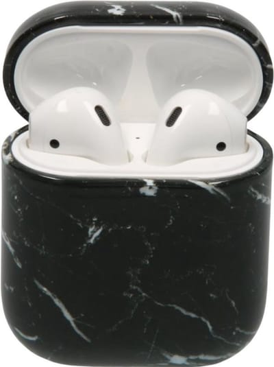 Studio Air® Airpods 2 Hoesje Marmer - Stevige Airpods Case ook geschikt als Airpods 1 Hoesje - Zwart