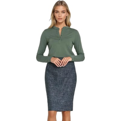 Polo blouse met hoge kraag dames Nife