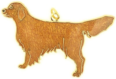 Behave - Hanger hond bruin emaille goudkleur - dierenvriend look