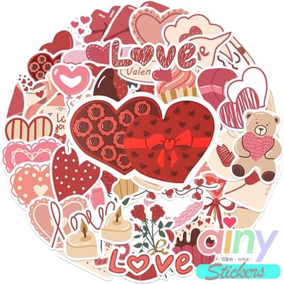 Ainy Hartjes Stickers 58 stuks voor bullet journal, fotoalbum, laptop, telefoon, waterfles en zelfs als muursticker of geschenksticker. Beloningsstickers / knutselen stickervellen voor kinderen en volwassenen | cadeau voor vrouwen
