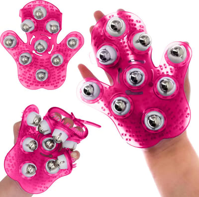 Massagehandschoen - Massage Roller – Massage Apparaat - Tegen Cellulite en Spierpijn - Gezondheid - Roze