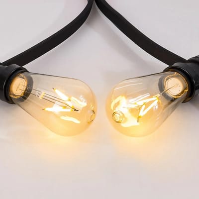 LumenXL lichtsnoer voor buiten 15 meter 15 fittingen - 3,5 watt 2700K LED filament lampen - IP44 dimmer