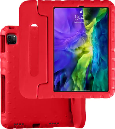 Hoesje Geschikt voor Apple iPad Pro (2022) - 11 inch - 4e generatie - Kinderhoes Shockproof Bumper - Kidsproof Case - Tablet Hoes - Kinder Hoes Cover - Rood