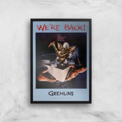 Gremlins We're Back Poster Giclee Art Print - A4 - Black Frame