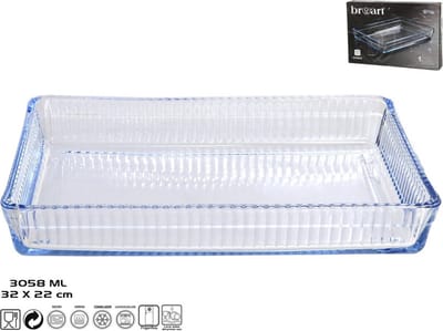 Glazen ovenschaal-serveerschaal rechthoekig 32 x 22 cm - Ovenschotel oven serveerschaal van glas