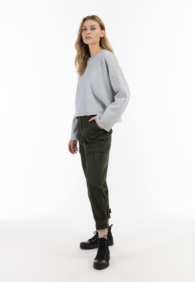 Dreimaster Oversized sweatshirt Dames licht grijs melange