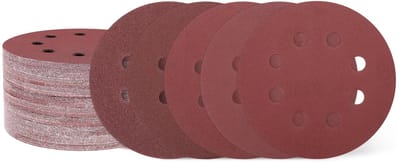 Dailygoods- Schuurschijven 150 stuks - 125 mm - Klittenband - 8 gaten - Aluminiumoxide - Duurzaam en robuust - Schuurpads