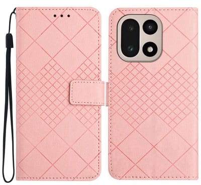 Coverup Hoesje - Geschikt voor OnePlus 15 Hoesje - Coverup Rhombus Book Case - Roze