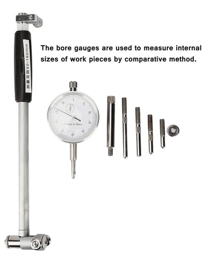 Dailygoods- Boringsmeter 50-160 mm - Boorcontrole - Kalibratie Gewicht - Binnendiameter - Nauwkeurigheid 0,01 mm - Schokbestendig Metaal - Kaliber