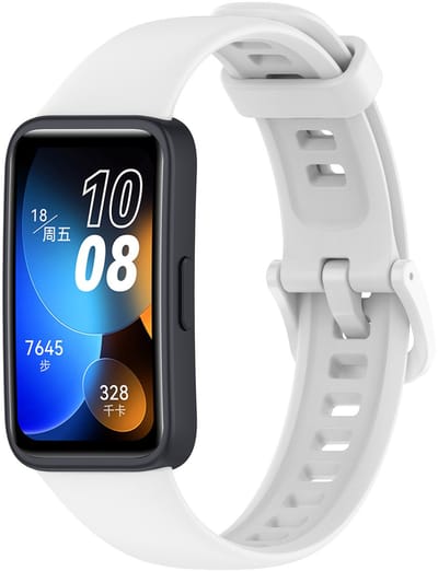 By Qubix - Siliconen bandje met gesp - Wit - geschikt voor Huawei Band 10 / 9 / 8